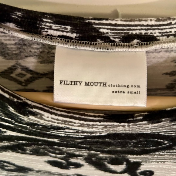 Filthy Mouth Long Sleeve Peplum Tunic.  Size XS. - Picture 2 of 7